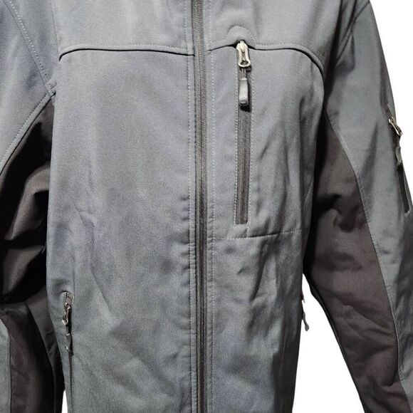 Free Country water resistant jacket gray black zip pockets Large - Picture 2 of 12